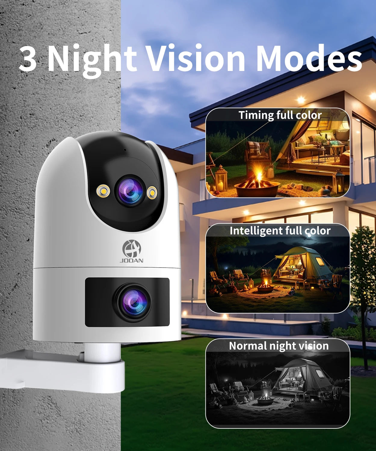 JOOAN 4K Outdoor WiFi Surveillance Camera Dual Lens External 5G Wifi IP Cameras Auto Tracking Security PTZ Cam CCTV Audio Video